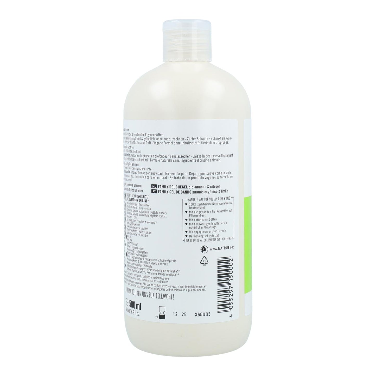 Gel doccia biologico al limone e ananas Sante 500 ml