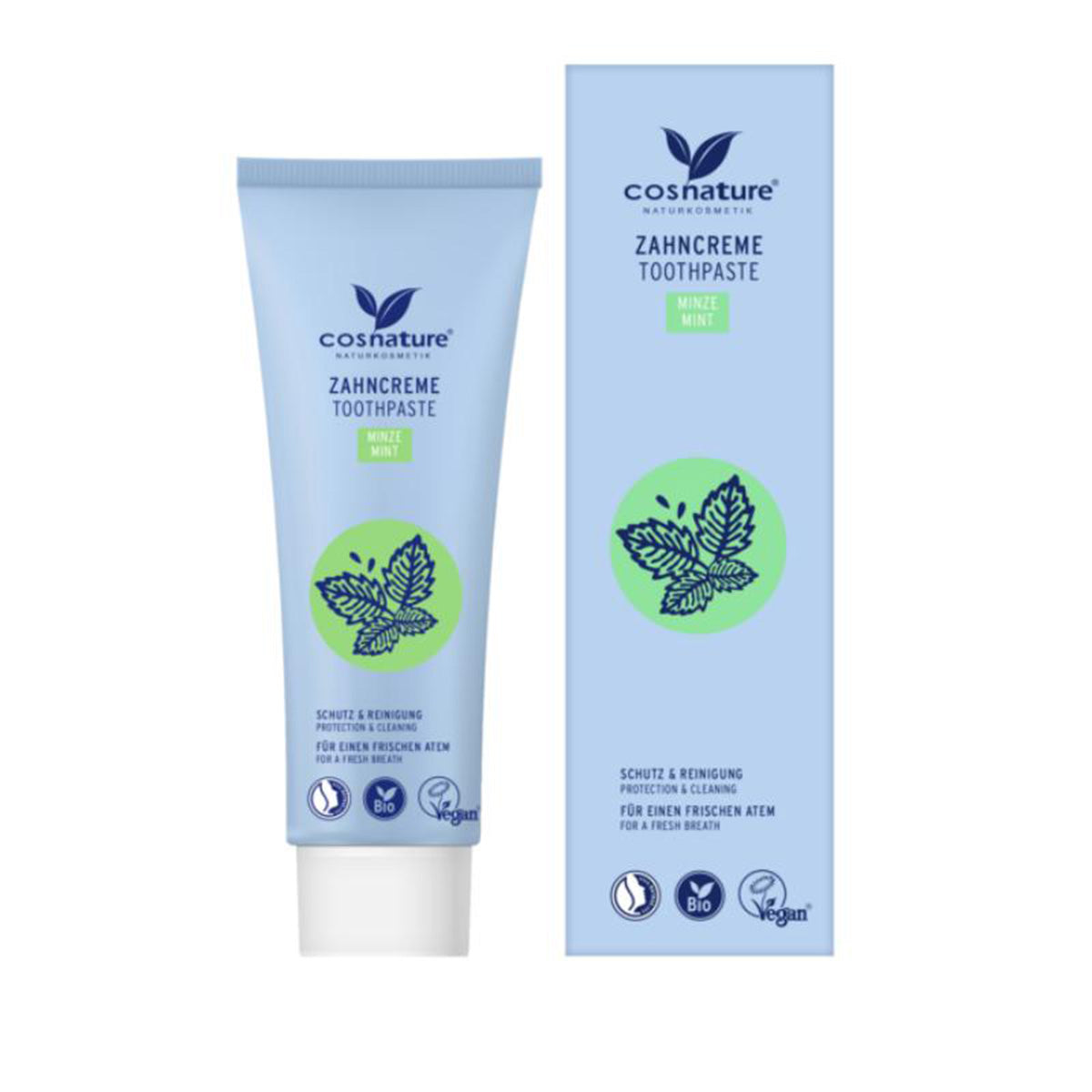 Pasta de Dientes con Flúor Dientes Sensibles Con Menta BIO, Cosnature, 75 ml