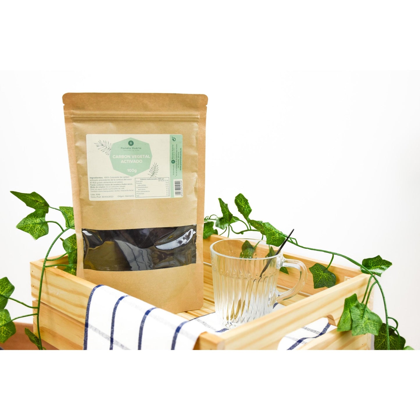 Pflanzliche Aktivkohle in Pulverform Planeta Huerto 100 g