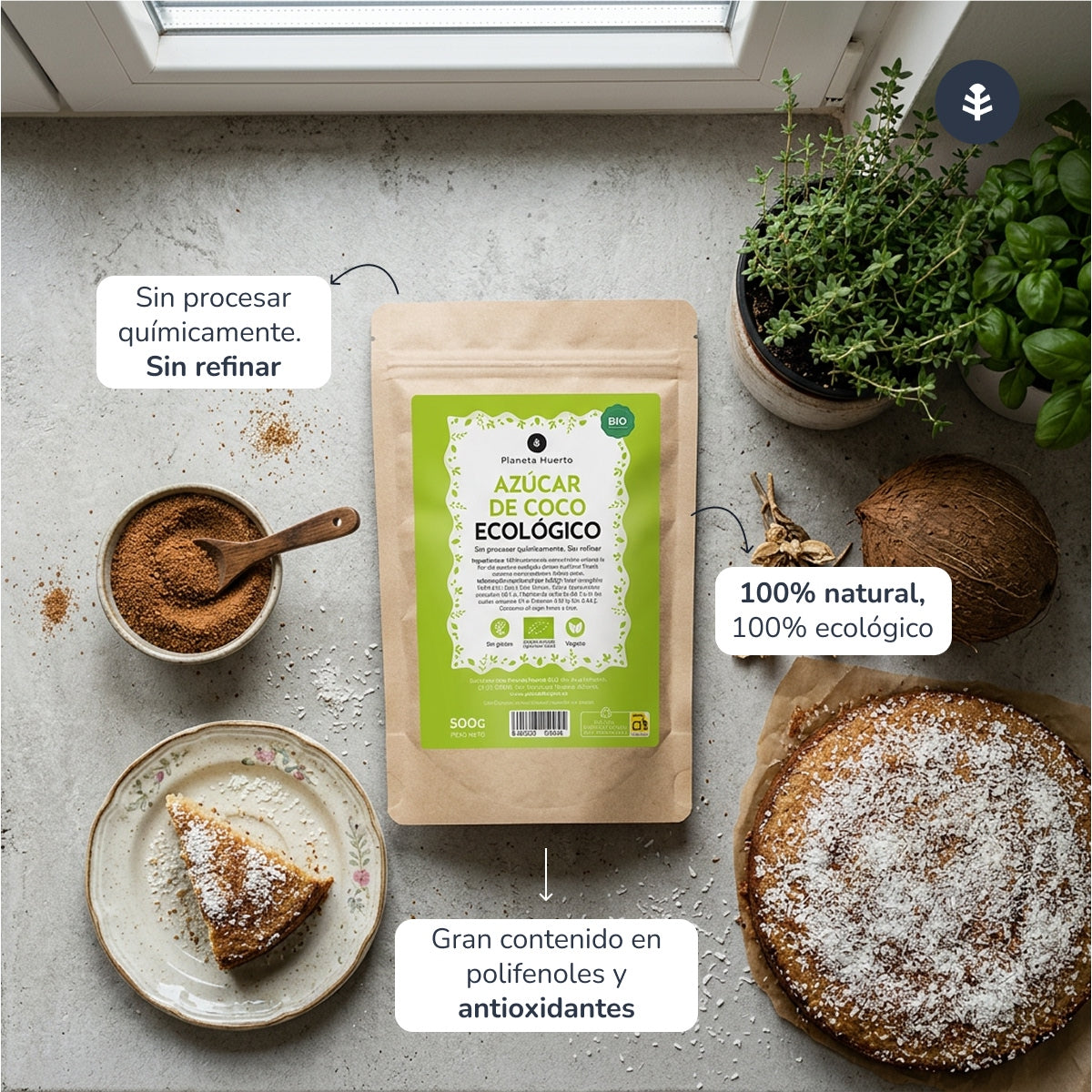 Zucchero di cocco ECO Planeta Huerto 500gr