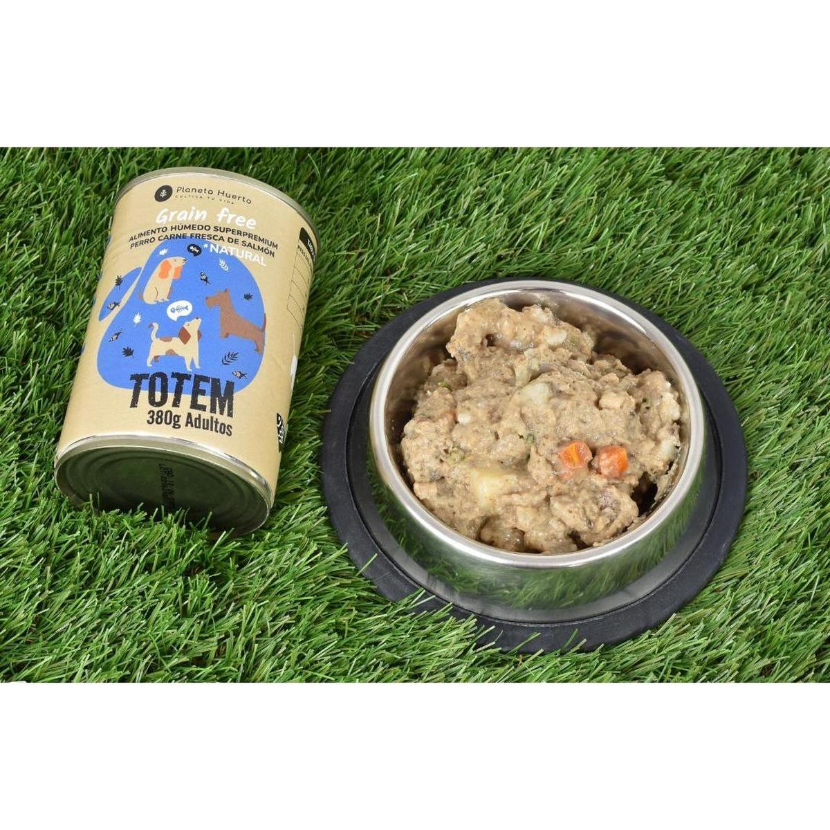 Confezione 12 x Cibo umido per cani Superpremium senza cereali Salmone 380 g Planeta Huerto