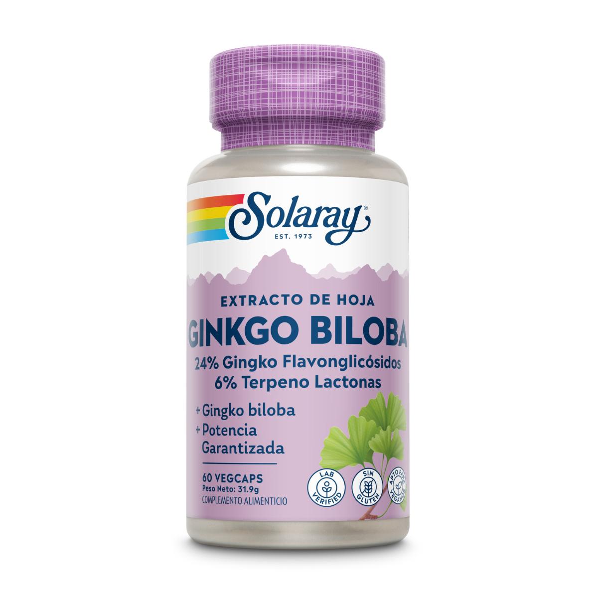 Ginkgo Biloba 60 mg Solaray, 60 kapsułek