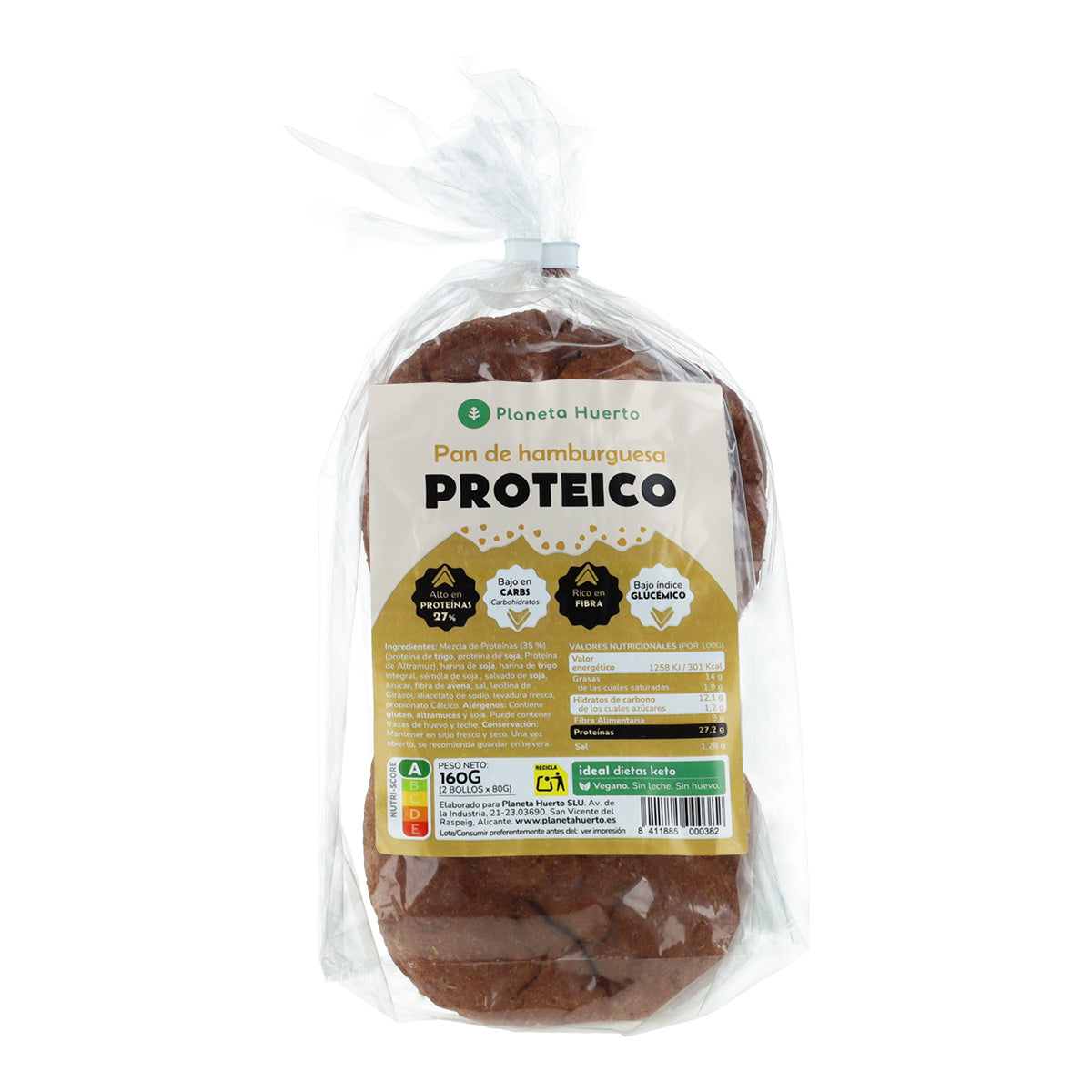 Panino proteico per hamburger Planeta Huerto, 2 x 80 grammi