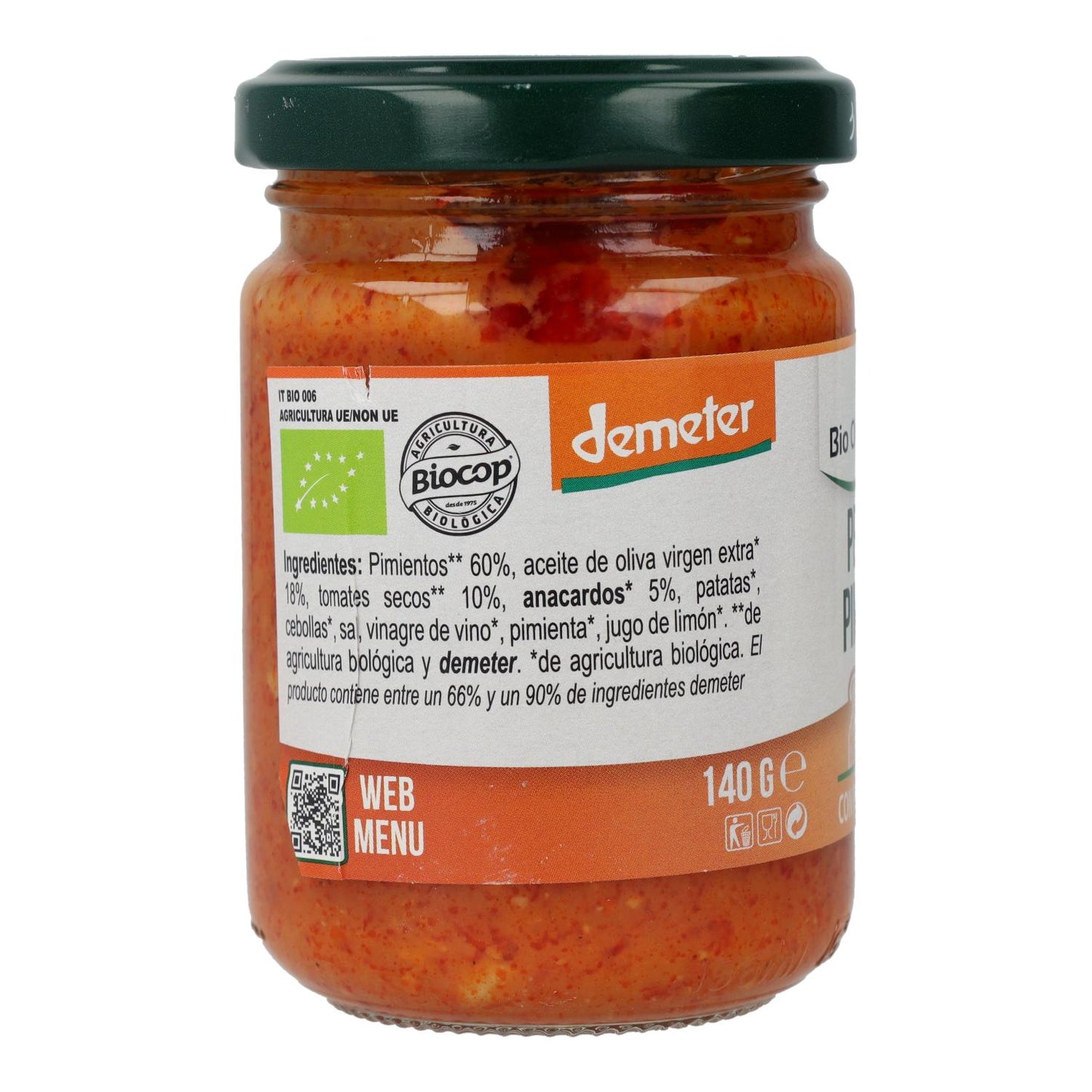 Veganes Bio-Paprika-Pesto Organica Italia 140 g