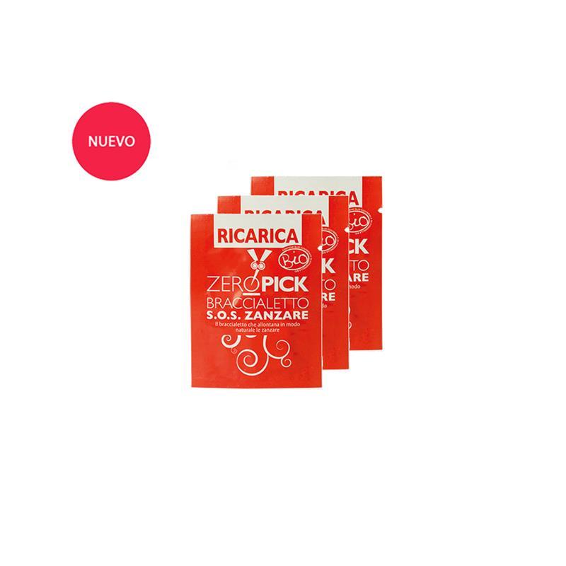 Kit 3 ricariche per braccialetti antizanzare Zeropick