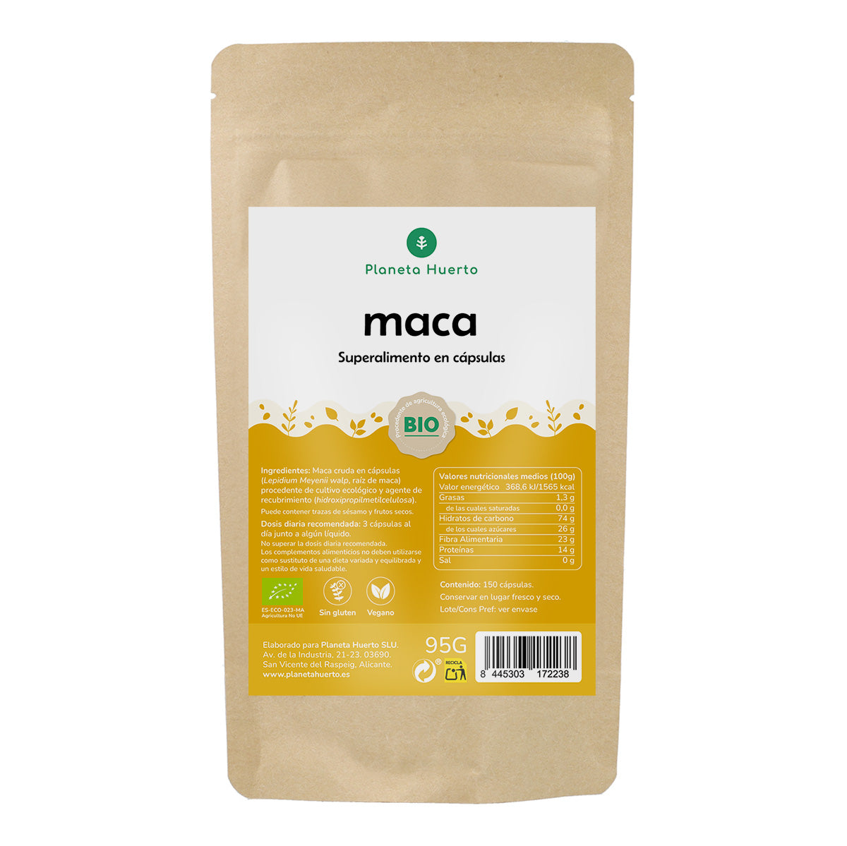 Maca organica Planeta Huerto 150 Capsule