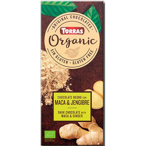 Veganistische pure chocolade met maca en gember Bio Torras 100 g
