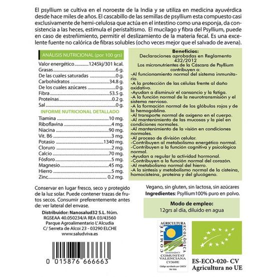 Psylliumpulver 200 g, Salud Viva