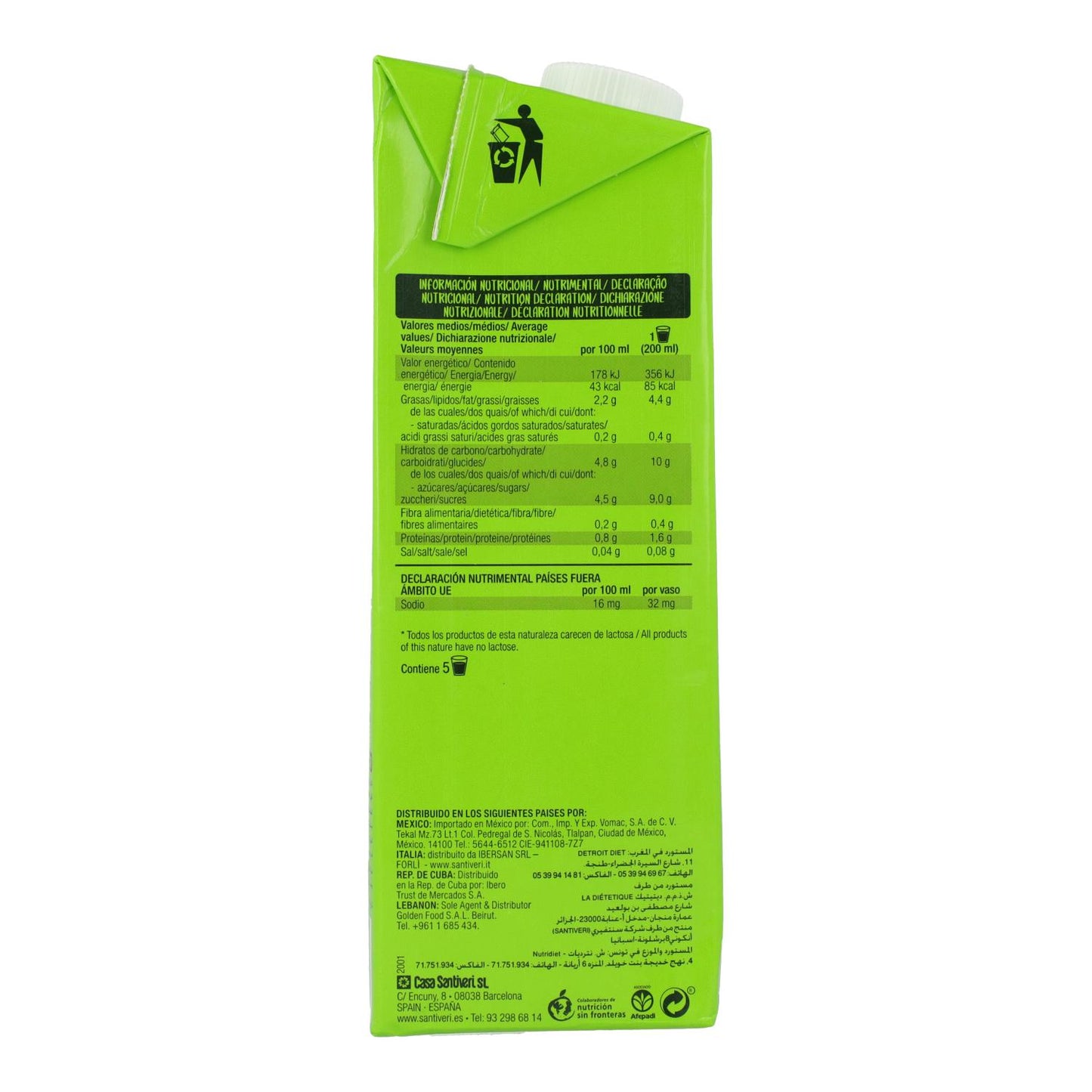Lait d'amandes bio Santiveri 1 L