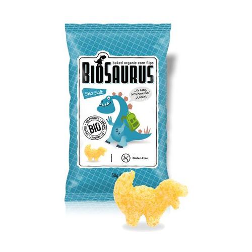 Mais-Snack mit Meersalz Biosaurus BIO 50 g.