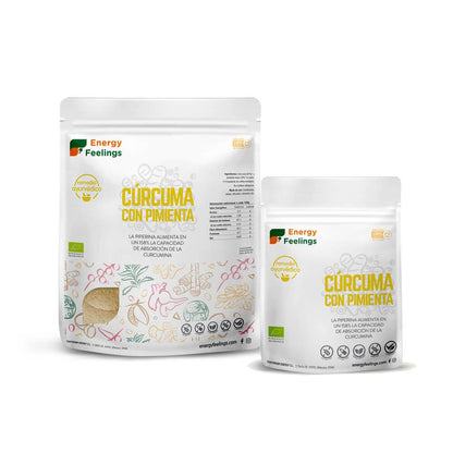 2er-Pack Kurkuma mit schwarzem Pfeffer, Bio-Pulver  Energy Feelings 200 g