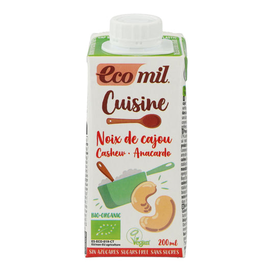 Crema vegetale di anacardi senza zucchero Bio Cuisine Ecomil 200 ml