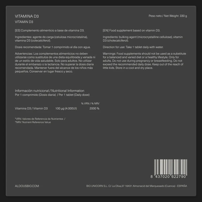 Vitamin D3 4000 IE Aldous Bio 500 Tabletten