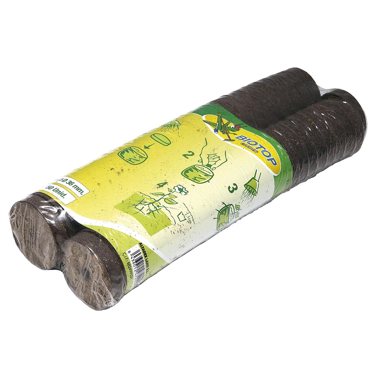 Pastilles de tourbe pressée pour semis, paquet de 50 unités