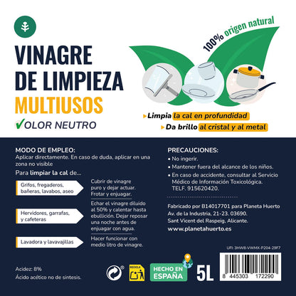 Vit rengöringsvinäger 5L Planeta Huerto