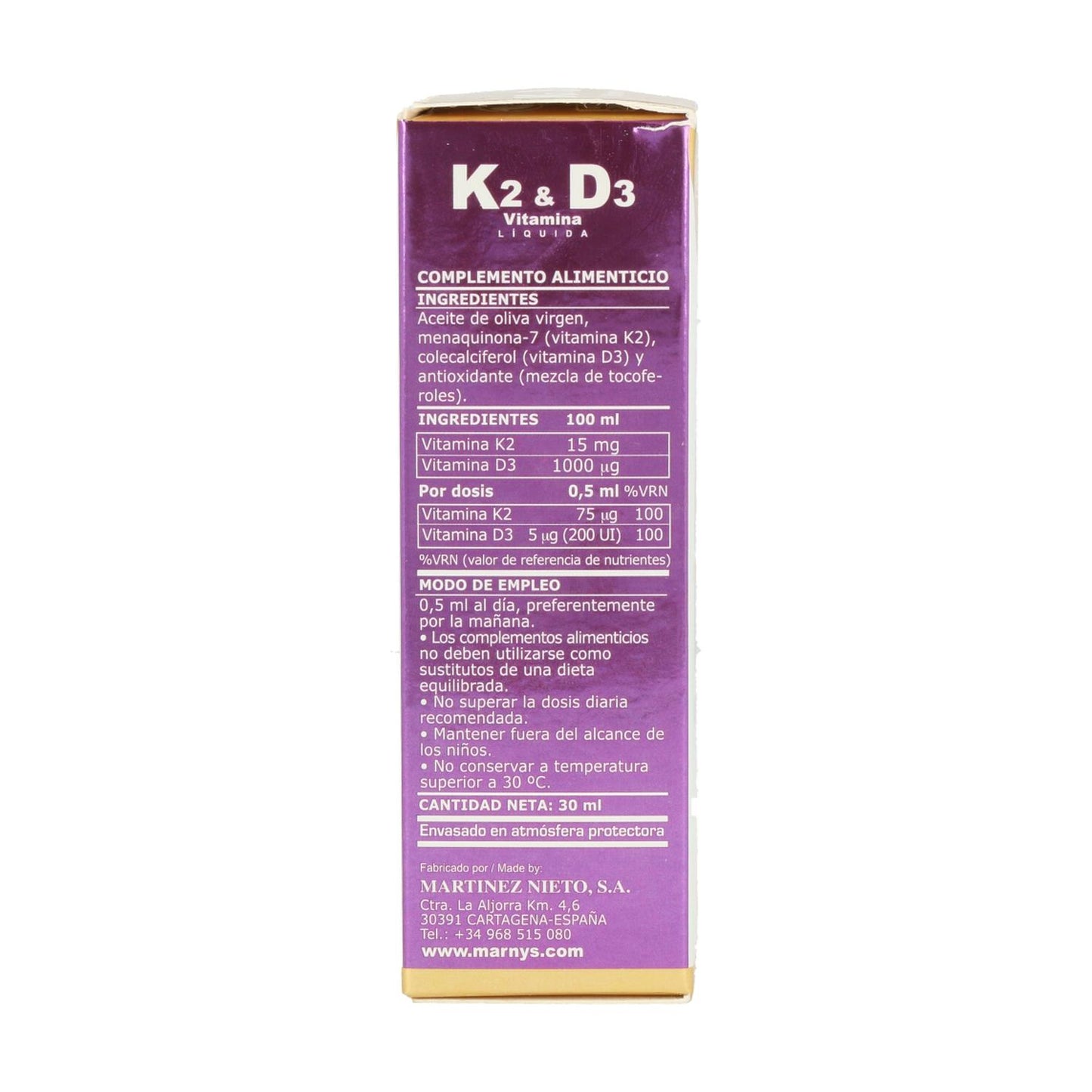 Vloeibare vitamine K2-D3 Marnys, 30 ml
