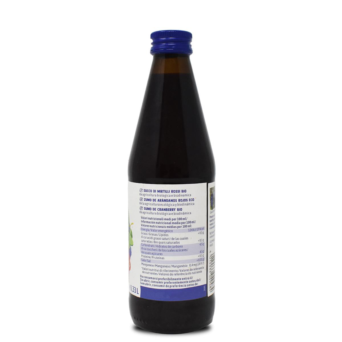 Succo di mirtilli rossi puro Demeter Voelkel 330 ml