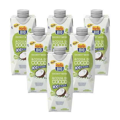 Pakket 6x biologische kokoswater Isola Bio 500 ml