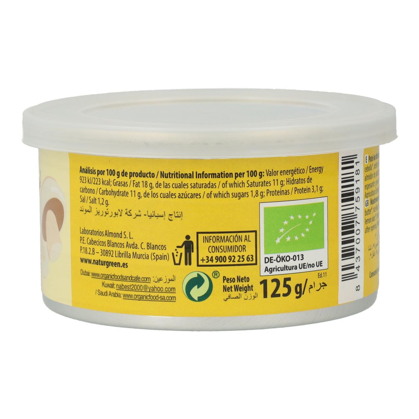 Pâté aux champignons bio Naturgreen 125 g