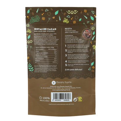 Chocolate Drops 100% cocoa ECO Planeta Huerto 200 g