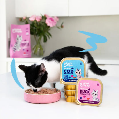 Nassfutter für Katzen Pastete Kitten Bacalao y Pollo Edgard & Cooper 85 g