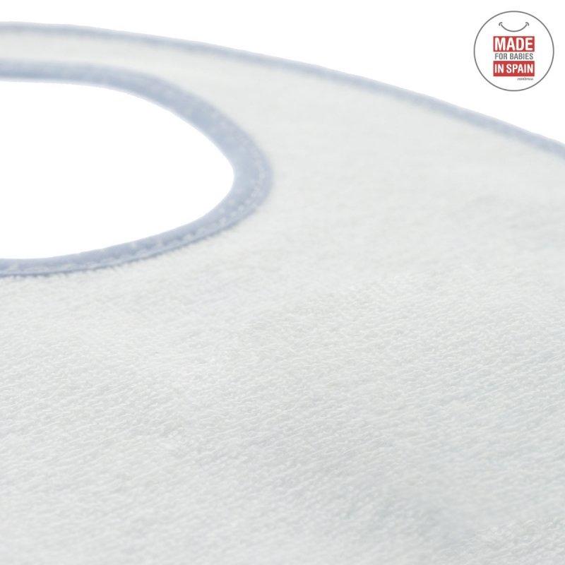Rundes Lätzchen mit Klettverschluss Himmelblau/Regen Cambrass