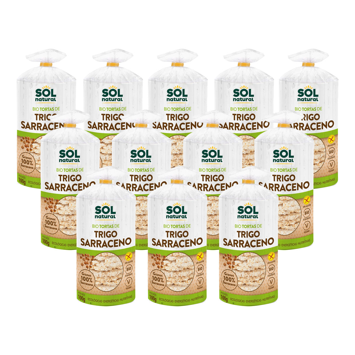 Pack of 12 organic gluten-free buckwheat pancakes Sol Natural 100 g