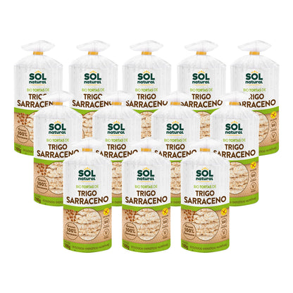 Pack of 12 organic gluten-free buckwheat pancakes Sol Natural 100 g