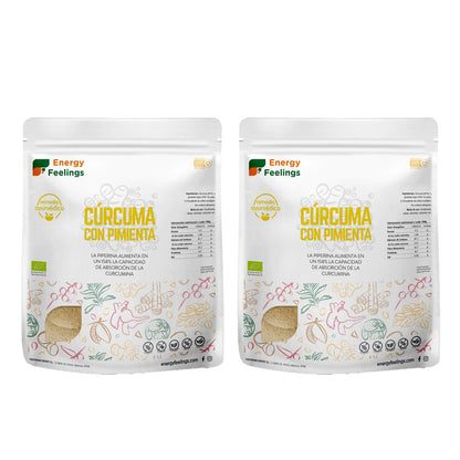 Pack 2x Curcuma avec poivre noir en poudre Eco  Energy Feelings 200 g