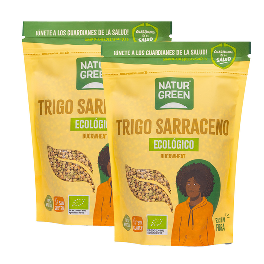 Lot de 2 paquets de sarrasin bio sans gluten Naturgreen 500 g