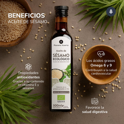 Pack of 2 x ECO Planeta Huerto Cold-pressed Sesame Oil 500 ml