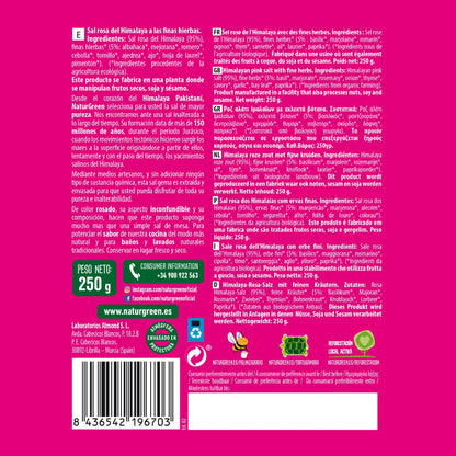 Rosa Himalaya-Salz mit feinen Bio-Kräutern Naturgreen 250 g