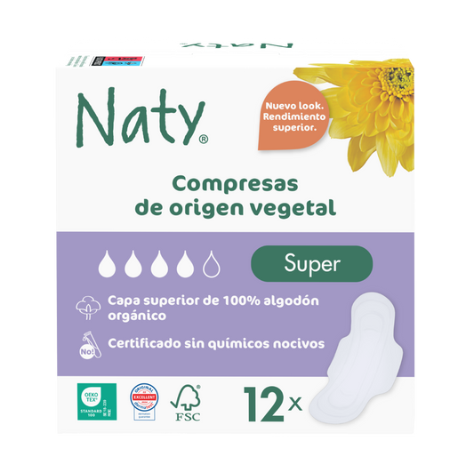 Serviettes hygiéniques Super, Naty, 12 unités