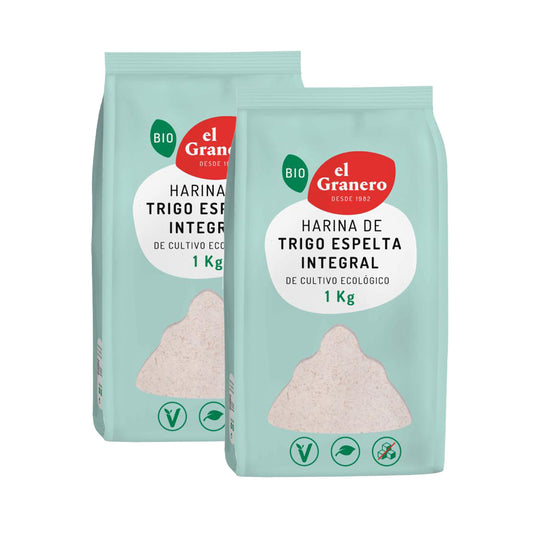 Lot de 2 farines de blé complet bio El Granero 1 kg