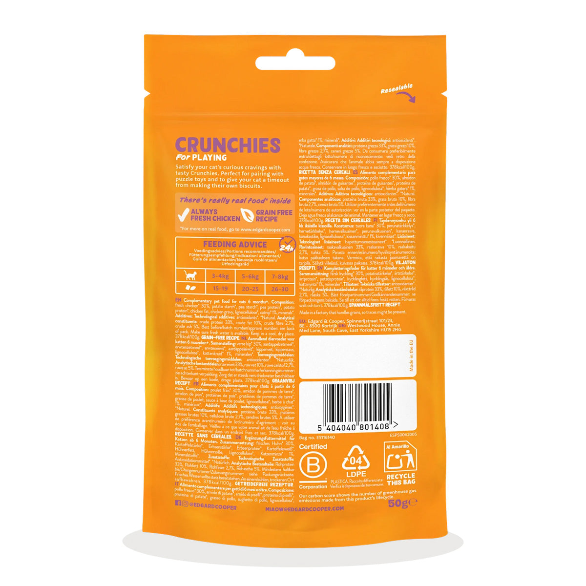 Chicken biscuits Natural treats for cats Edgard Cooper 50 g