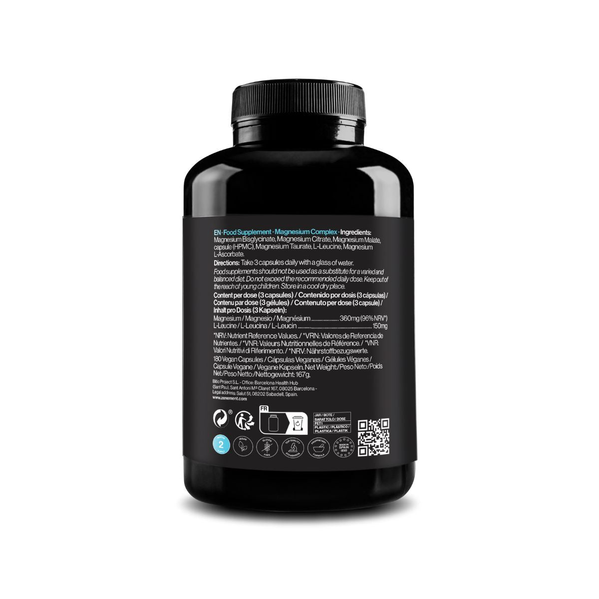 Magnesiumcomplex, 5 in 1, 180 veganistische capsules Zenement