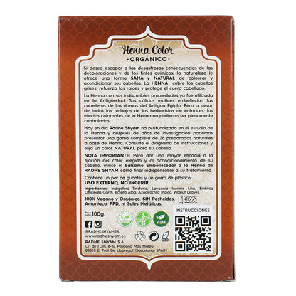 Henna-haarverf Middenbruin in poedervorm Radhe Shyam 100 g