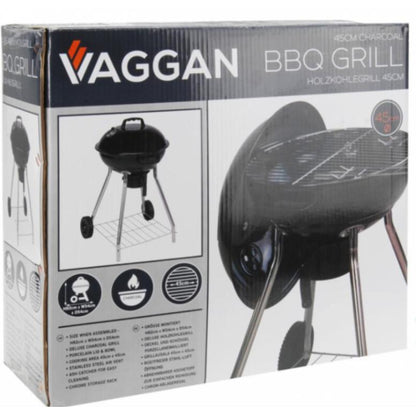 Barbecue con ruote nero 47 cm