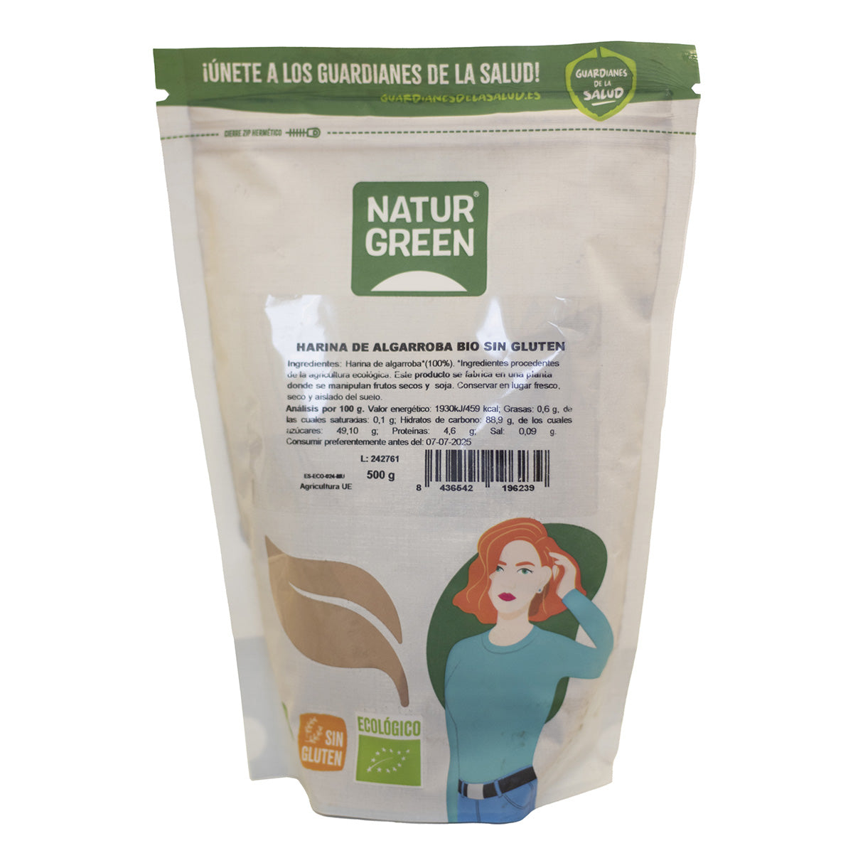 Farine de caroube bio sans gluten NaturGreen 500 g