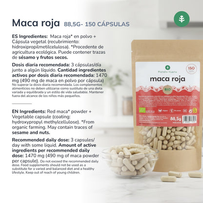 Biologische rode Maca Biologische rode Maca Planeta Huerto 150 capsules