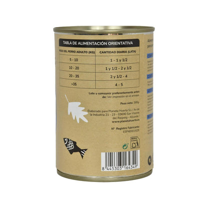 Förpackning 6 x Grain Free Superpremium Wet Dog Food Salmon 380 g Planeta Huerto