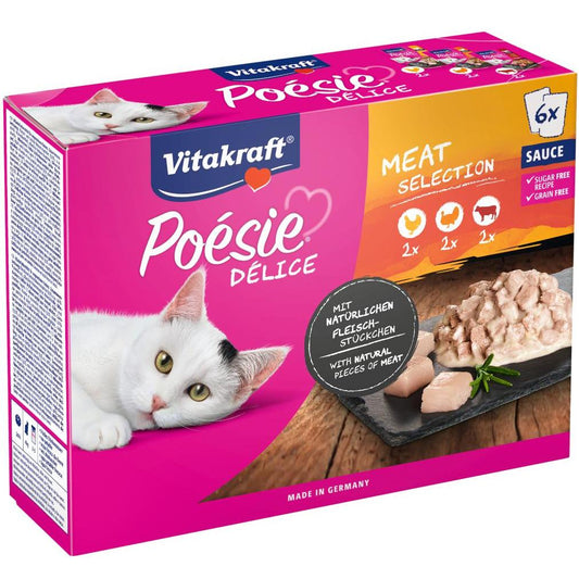 Vitakraft Multipack Poésie Deli Sauce viande 6 x 85 g Nourriture humide pour chat en sauce