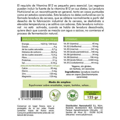 Nährhefepulver mit Vitamin B12 Salud Viva, 125 g
