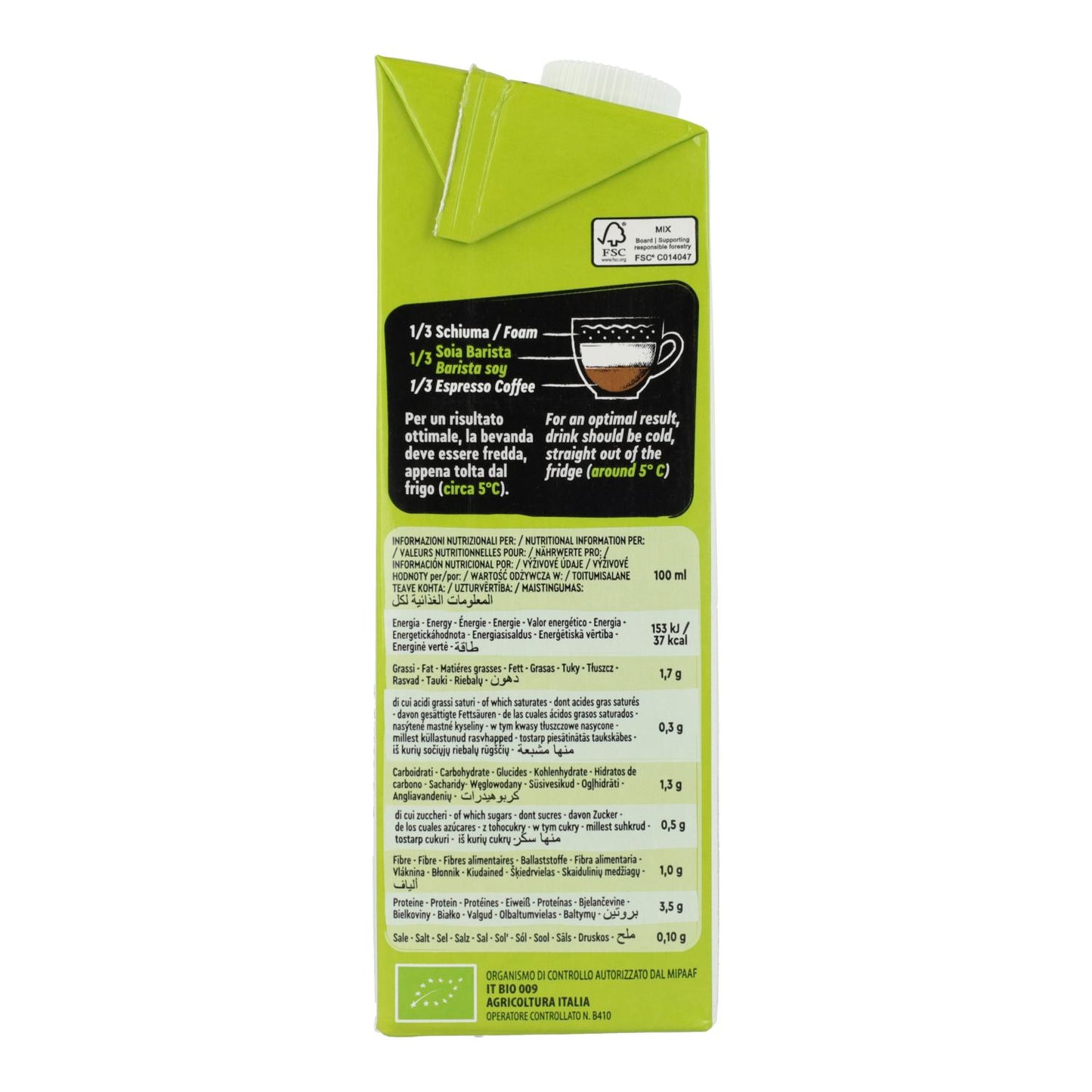 Vitariz Organic Gluten-Free Barista Soy Drink 1 L