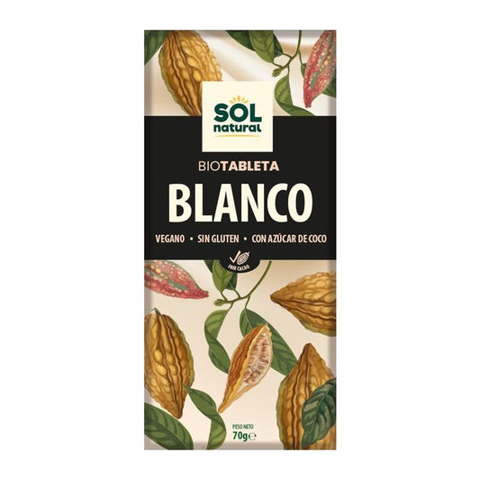 Tablette de chocolat blanc bio 70 g Sol Natural