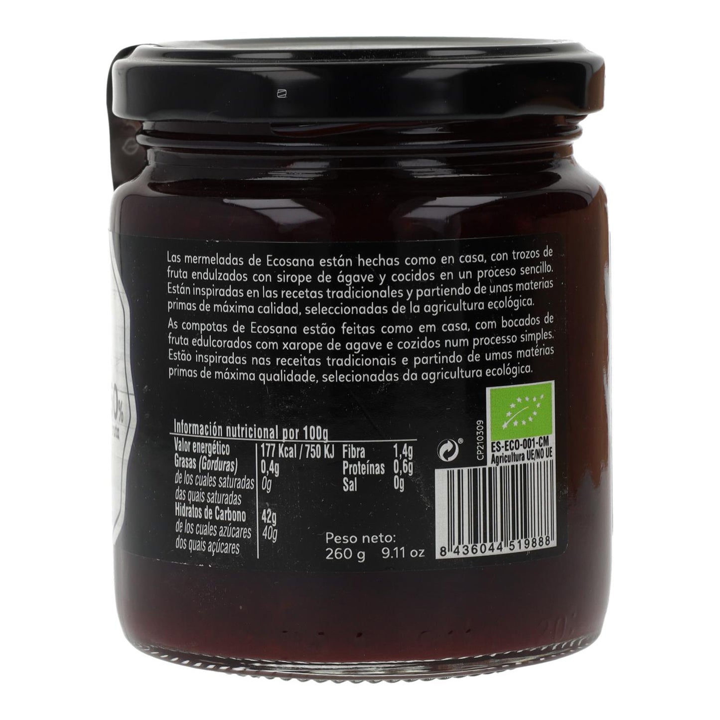 Marmellata extra di more senza zucchero BIO Ecosana 260 g