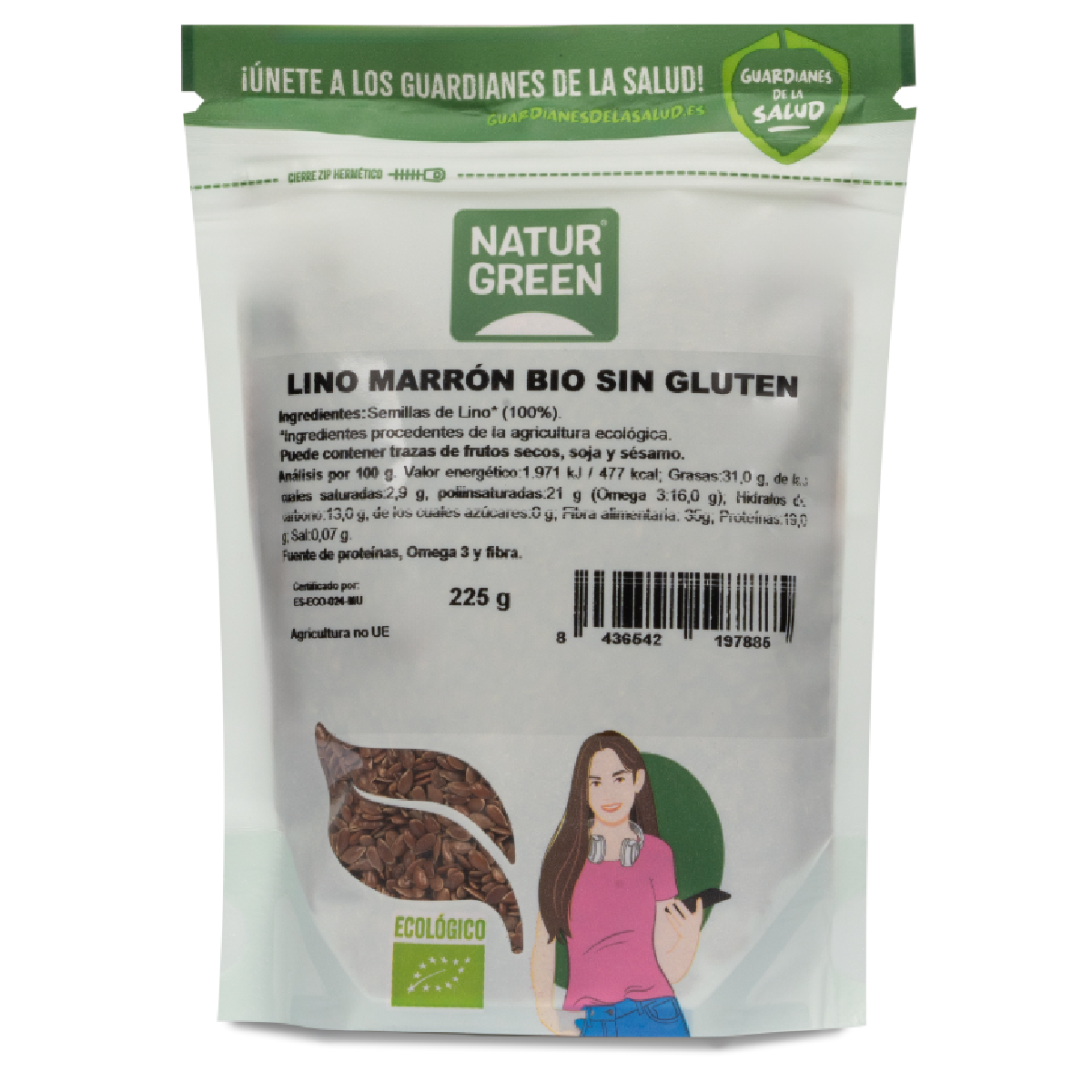 Lin brun bio NaturGreen 225 g