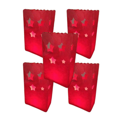 Lightbags Papiertüten 5er-Pack „Red Stars”