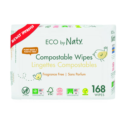 Confezione da 3 salviettine compostabili Naty  3x56 pz