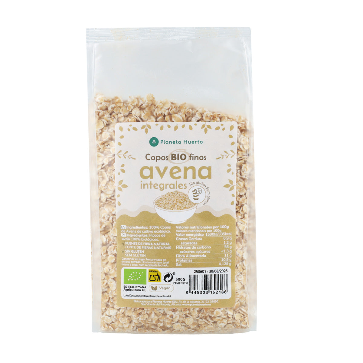 Glutenvrije Havervlokken ECO Planeta Huerto 500 g